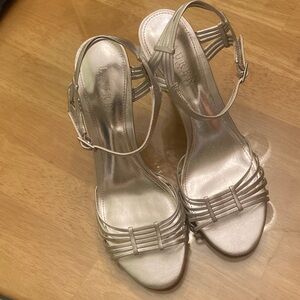 Lauren Ralph Lauren Metallic Silver Heels